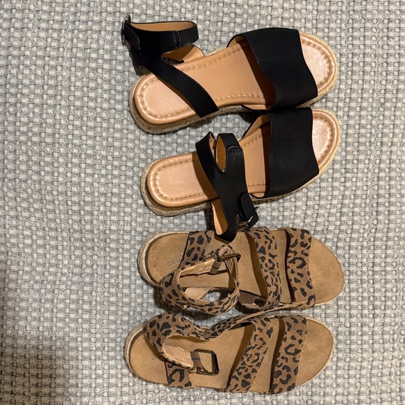 Universal Thread Tan and Leopard Print Sandals - Picture 1 of 8